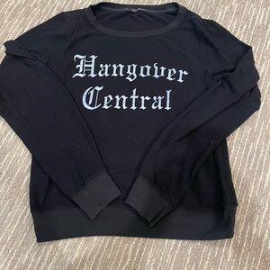 WILDFOX Hangover Central black crewneck sweatshirt size M.